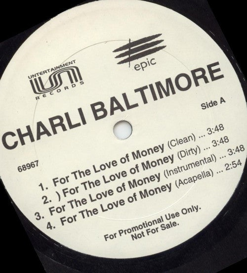 Charli Baltimore : For The Love Of Money (12", Promo)
