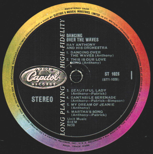 Ray Anthony & His Orchestra : Dancing Over The Waves (LP, Album)