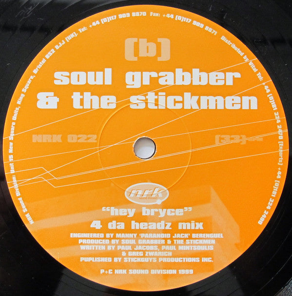 Soul Grabber & The Stickmen : Hey Bryce (12")