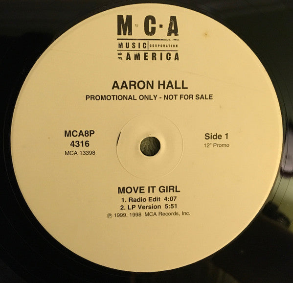 Aaron Hall : Move It Girl (12", Promo)