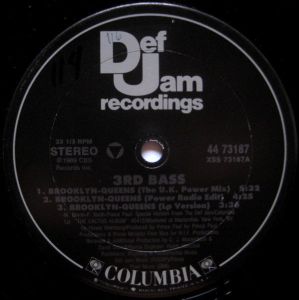 3rd Bass : Brooklyn-Queens (12")