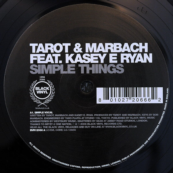 Tarot & Marbach Feat. Kasey E Ryan : Simple Things (12")
