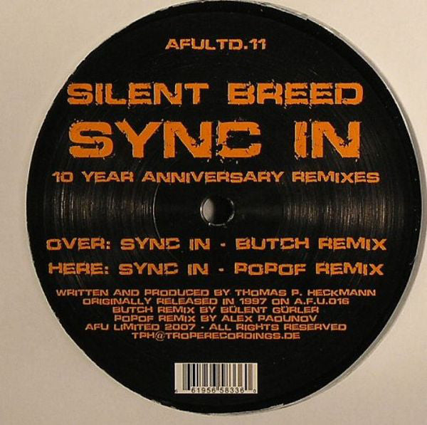 Silent Breed : Sync In (10 Year Anniversary Remixes) (12")