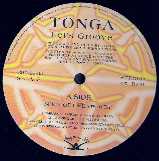 Tonga : Let's Groove / In The Bass (12")