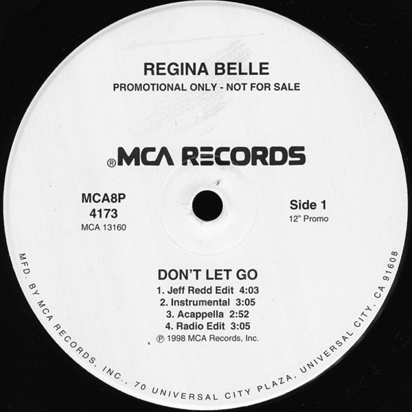 Regina Belle : Don't Let Go (12", Promo)