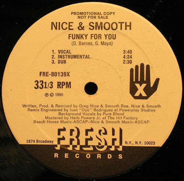 Nice & Smooth : Funky For You (12", Promo)