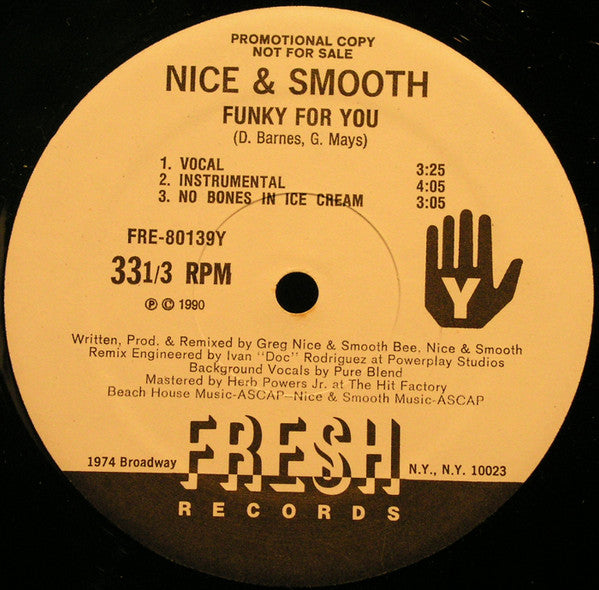 Nice & Smooth : Funky For You (12", Promo)