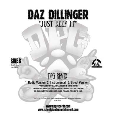 Daz Dillinger : Just Keep It (12", Single, Blu)