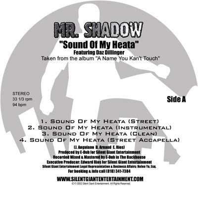 Mr. Shadow : Sound Of My Heata (12", Single)