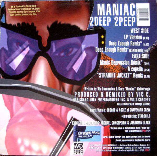 Maniac (7) : 2Deep 2Peep (12")