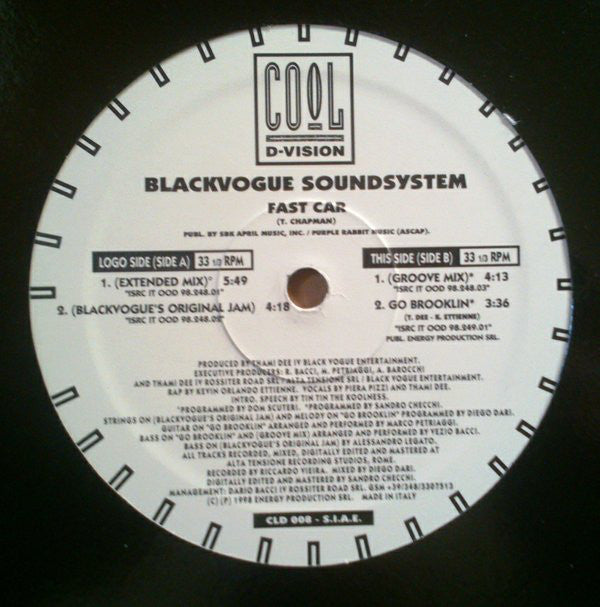 Blackvogue Soundsystem : Fast Car (12")