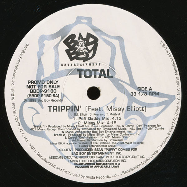 Total Featuring Missy Elliott : Trippin' (12", Promo)