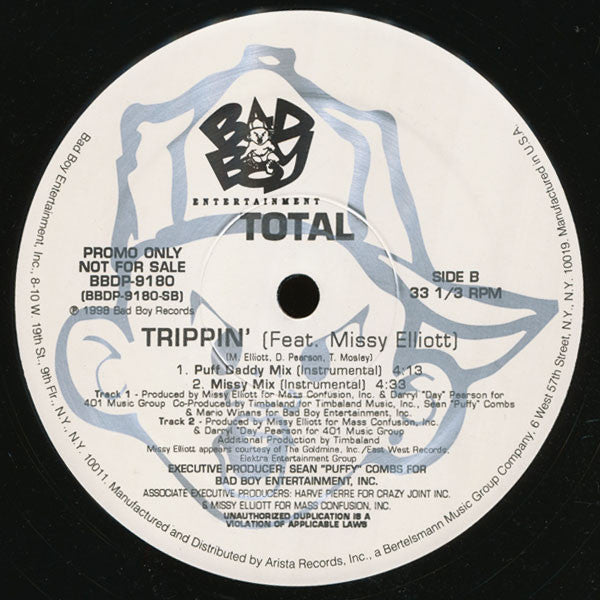 Total Featuring Missy Elliott : Trippin' (12", Promo)