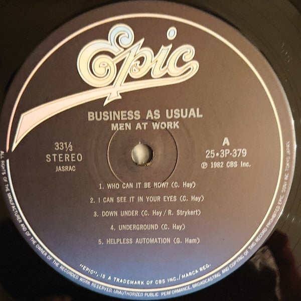 Men At Work : Business As Usual (LP, Album, Pin)