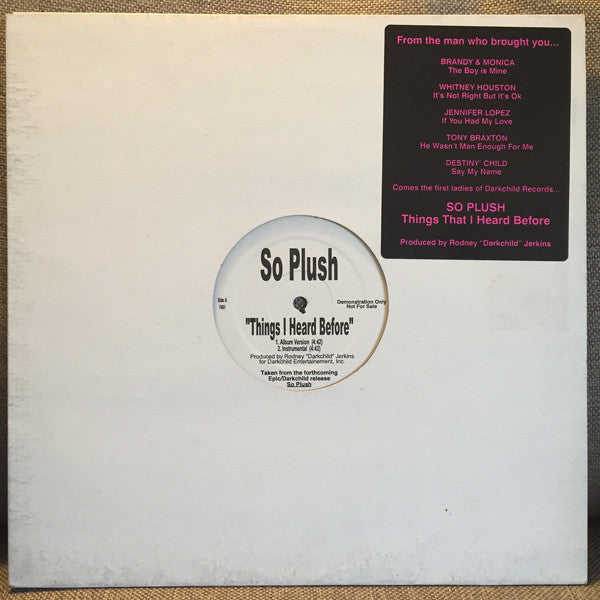 So Plush : Things I Heard Before (12", Promo)