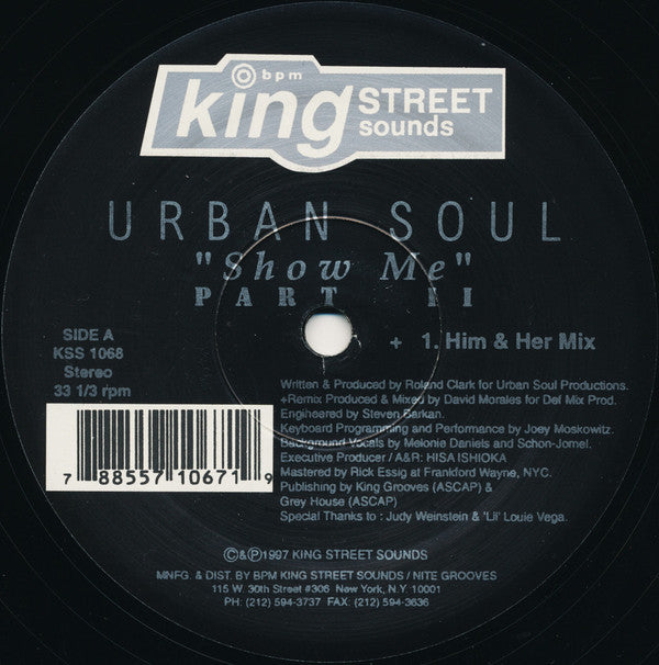 Urban Soul : Show Me (Part II) (12")