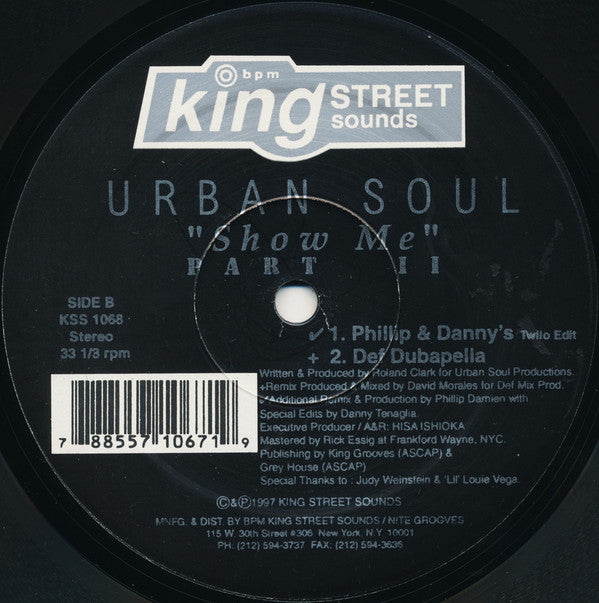 Urban Soul : Show Me (Part II) (12")