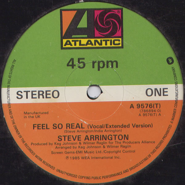 Steve Arrington : Feel So Real (12", Single, EMI)