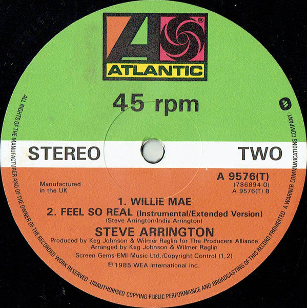 Steve Arrington : Feel So Real (12", Single, EMI)