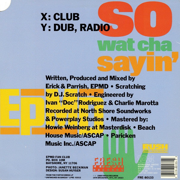 EPMD : So Wat Cha Sayin' (12", Promo)