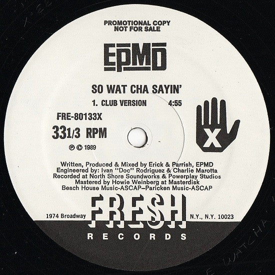EPMD : So Wat Cha Sayin' (12", Promo)