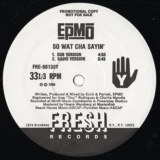 EPMD : So Wat Cha Sayin' (12", Promo)