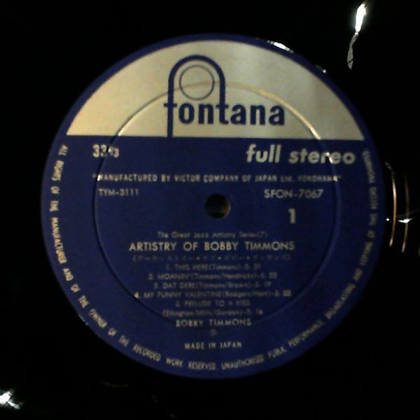 Bobby Timmons : Artistry Of Bobby Timmons (LP, Comp)
