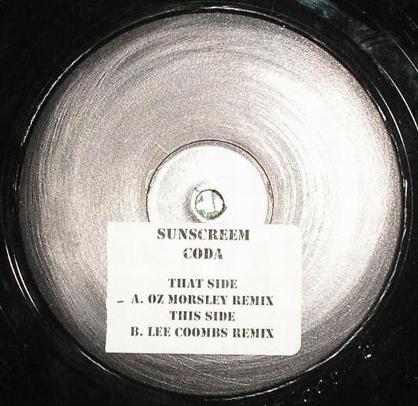 Sunscreem : Coda (12", W/Lbl)