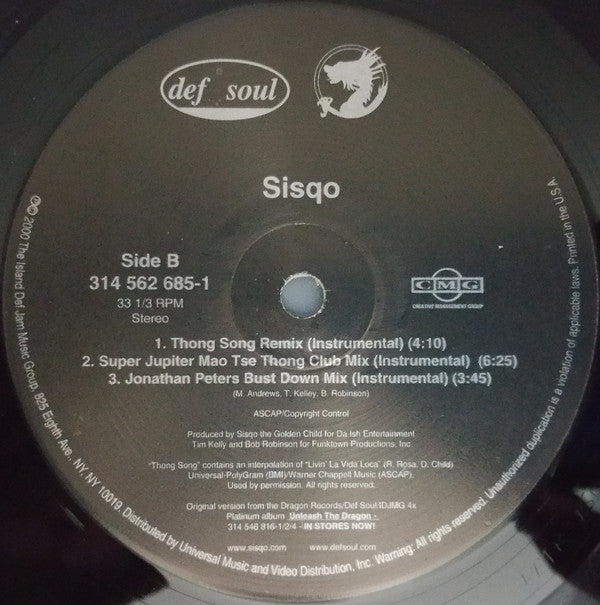 Sisqo : Thong Song (Remix) (12")