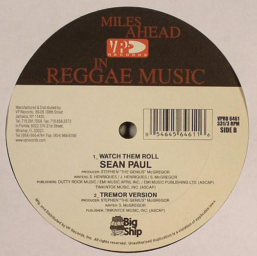 Sean Paul : Watch Them Roll (12")
