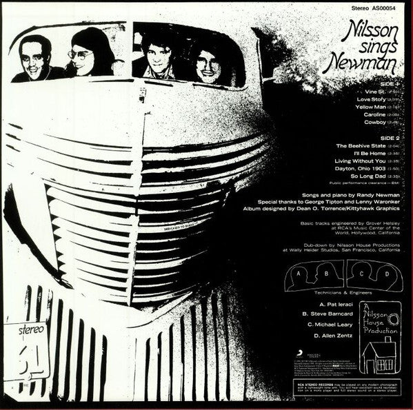 Harry Nilsson : Nilsson Sings Newman (LP, Album, RE, RM, 180)