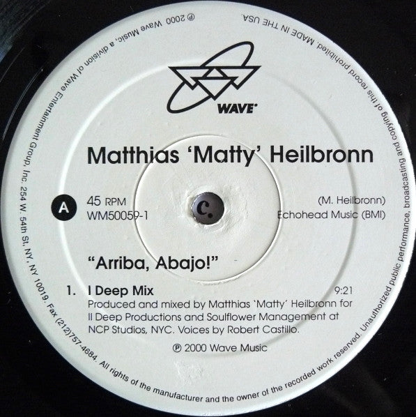 Matthias Heilbronn : Arriba, Abajo! (12")