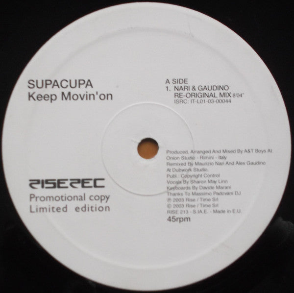 Supacupa : Keep Movin' On (12", Ltd, Promo)