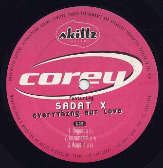 Corey Featuring Sadat X : Everything But Love (12")