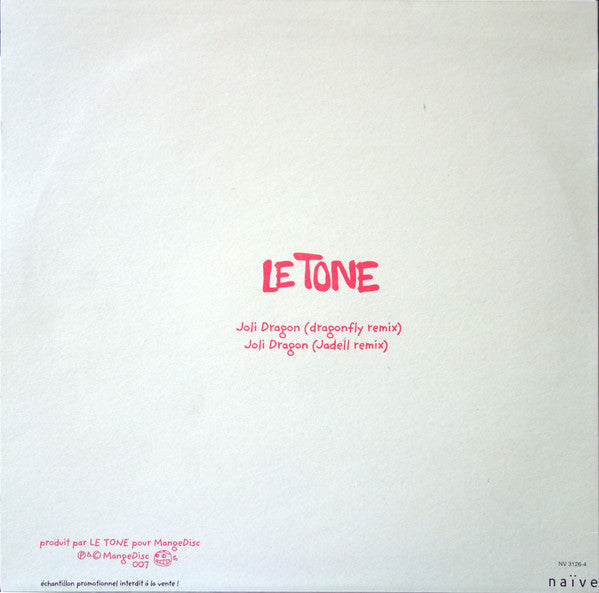 Le Tone : Joli Dragon (12", Promo)