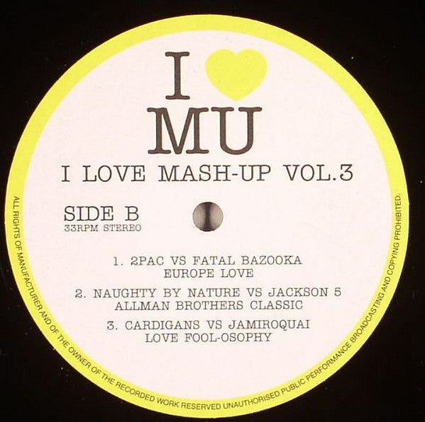 I LOVE MU : I Love Mash Up Vol 3 (12", Comp)