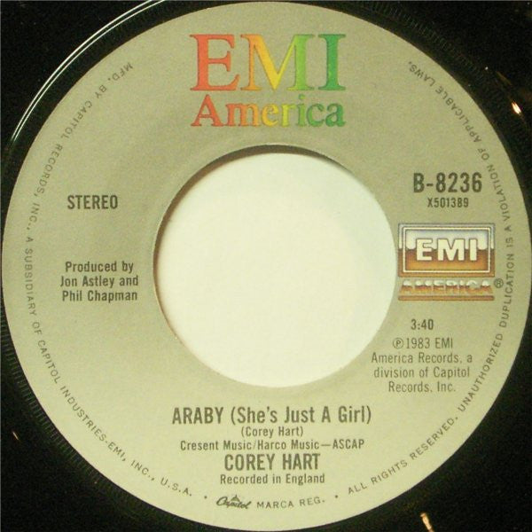 Corey Hart : It Ain't Enough (7", Jac)