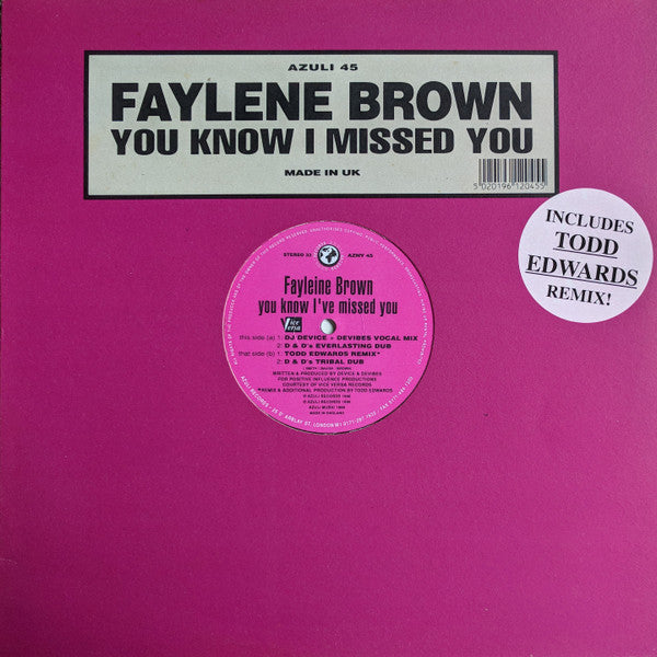 Fayleine Brown : You Know I've Missed You (12")