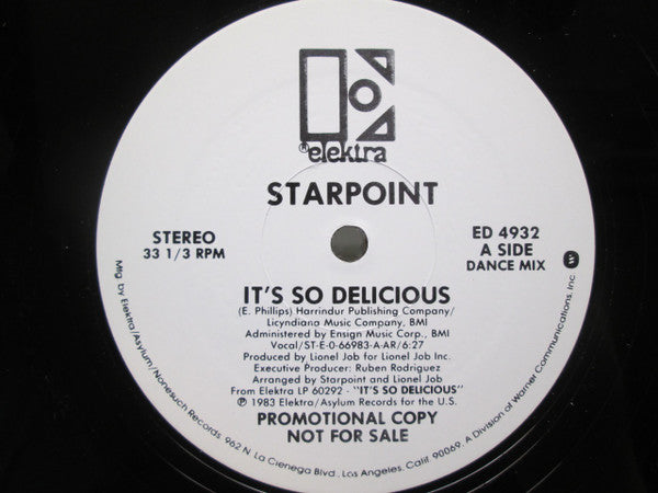 Starpoint : It's So Delicious (12", Promo, AR )