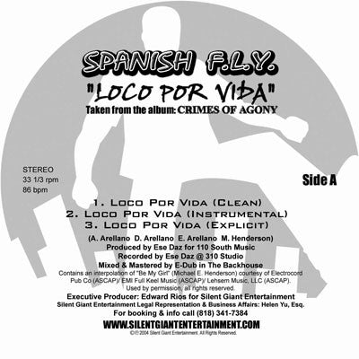 Spanish F.L.Y. : Loco Por Vida (12", Single)