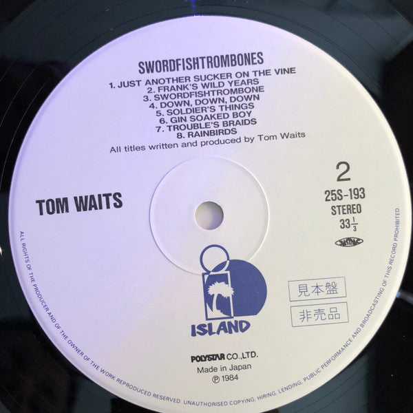 Tom Waits : Swordfishtrombones (LP, Album, Promo)