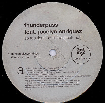 Thunderpuss Feat. Jocelyn Enriquez : So Fabulous So Fierce (Freak Out) (12")