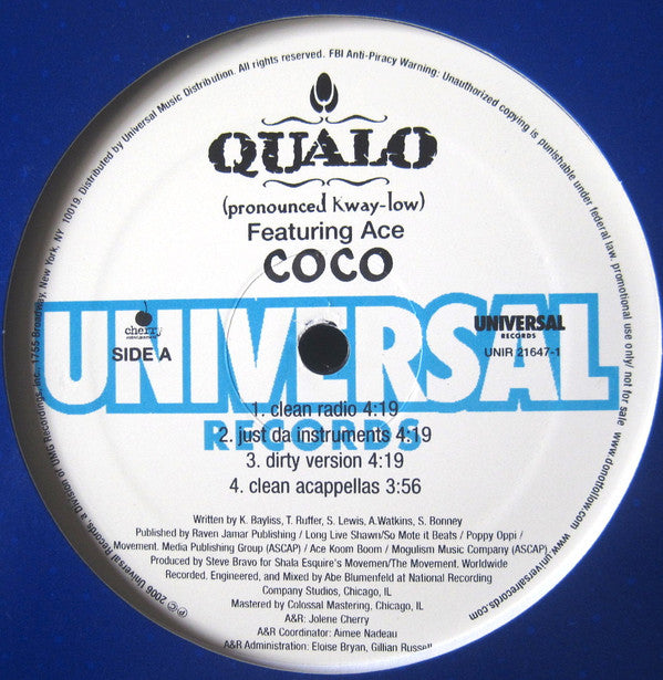 Qualo Feat. Ace : Coco (12", Promo)
