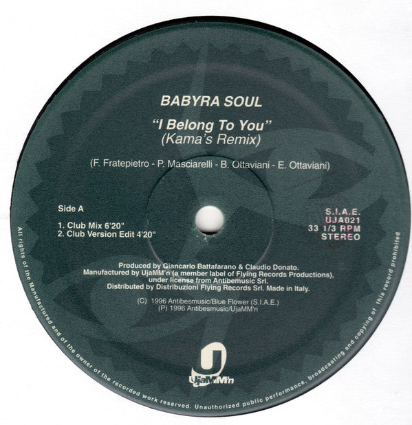 Babyra Soul : I Belong To You (Kama's Remix) (12")
