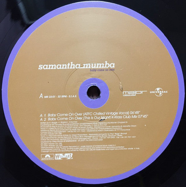 Samantha Mumba : Baby Come On Over (12")
