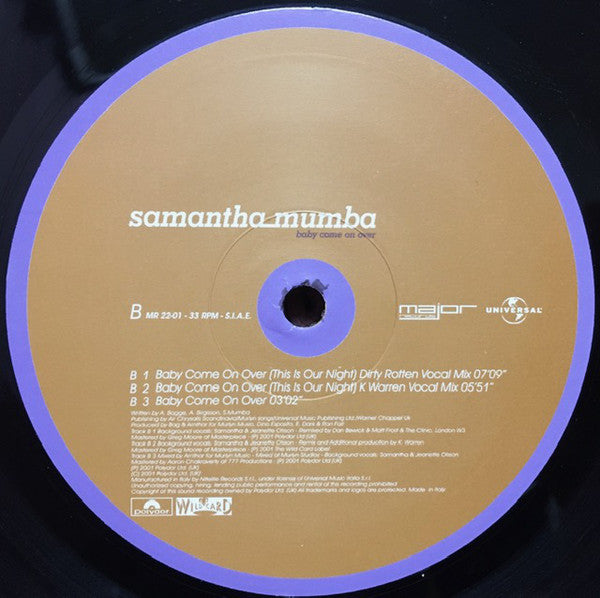 Samantha Mumba : Baby Come On Over (12")