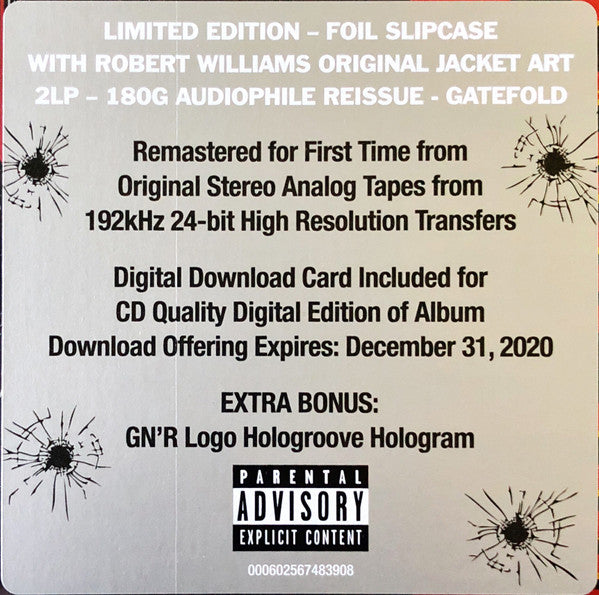 Guns N' Roses : Appetite For Destruction (LP + LP, S/Sided, Hol + Album, Ltd, RE, RM, S/Edit)