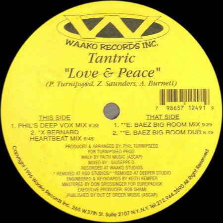 Tantric (2) : Love & Peace (12")