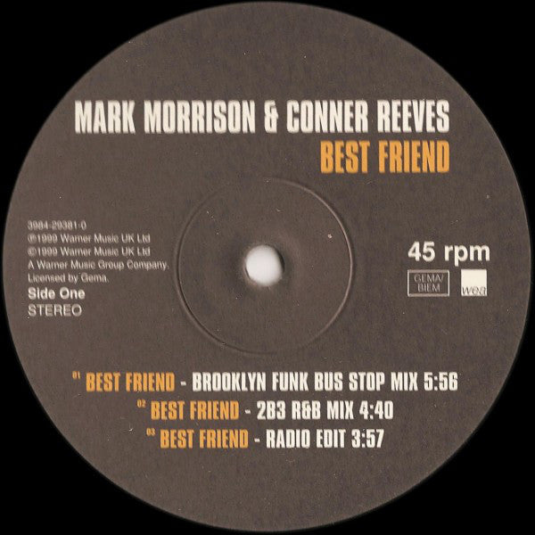 Mark Morrison & Conner Reeves : Best Friend (12")
