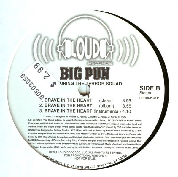 Big Punisher : Mamma / Brave In The Heart (12", Single, Promo)
